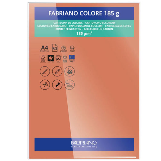 Papel Colore Fabriano Terracota A4 185g/m² Pack 10 Folhas