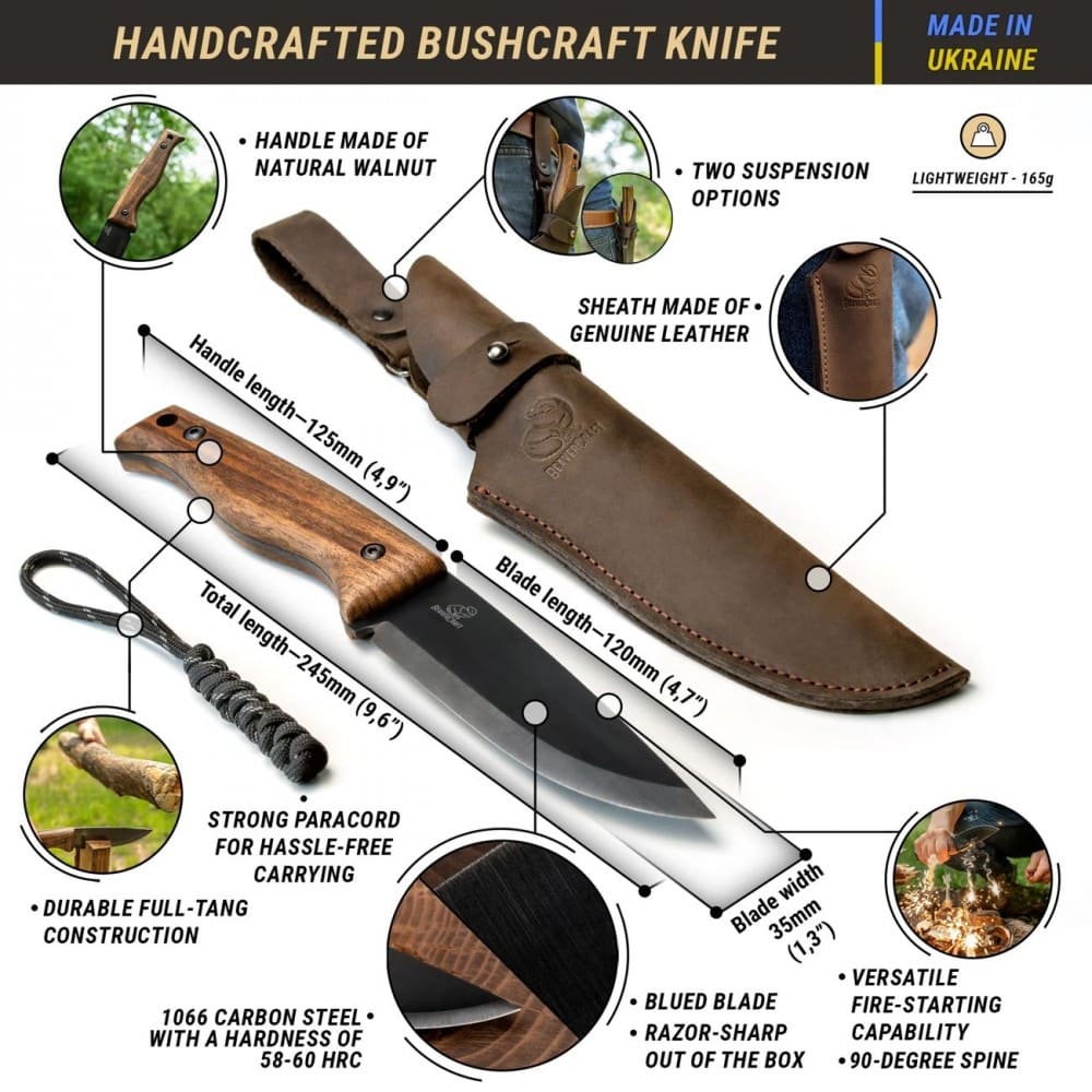 Faca Bushcraft Beavercraft Nightfall BSH3 em Aço Carbono