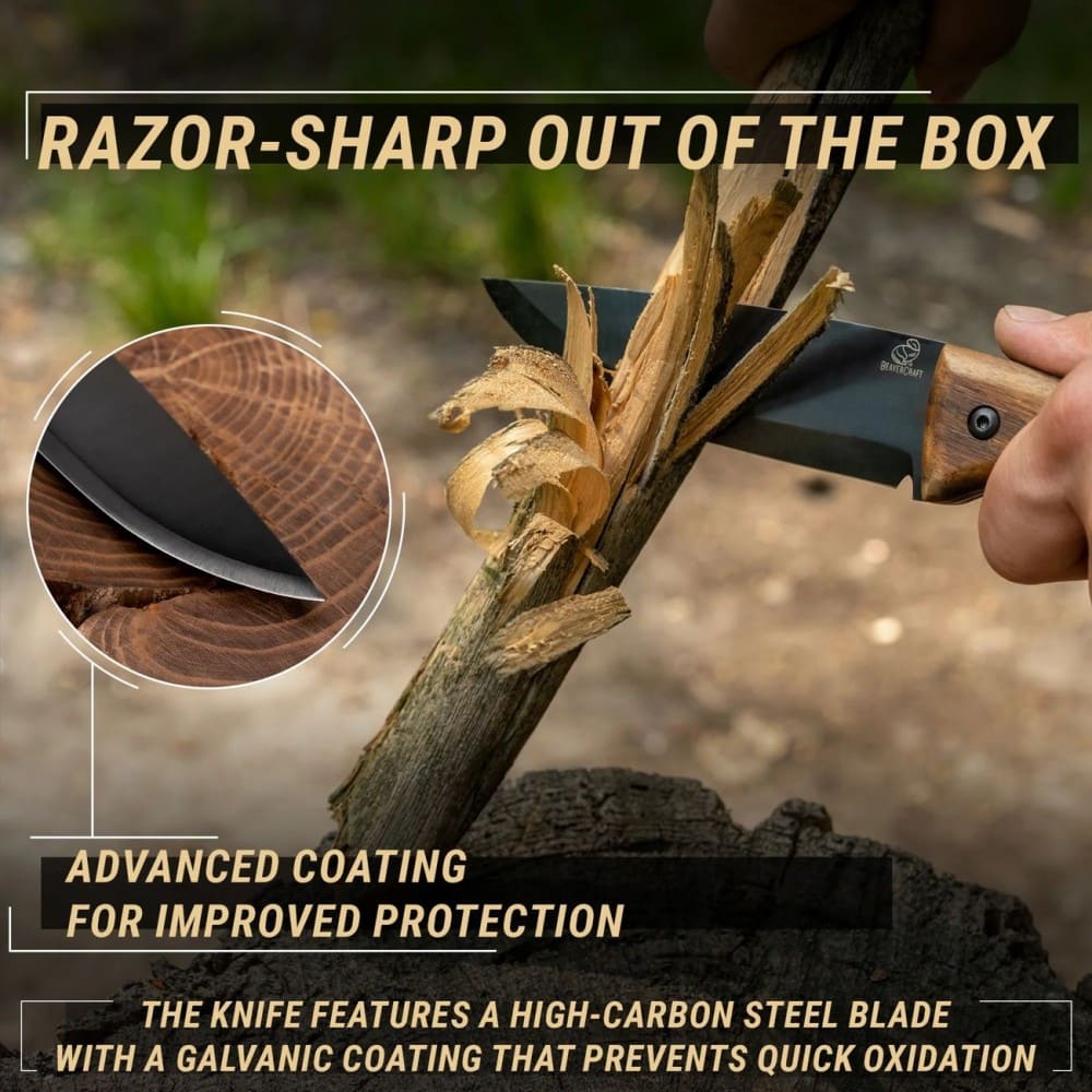 Faca Bushcraft Beavercraft Nightfall BSH3 em Aço Carbono