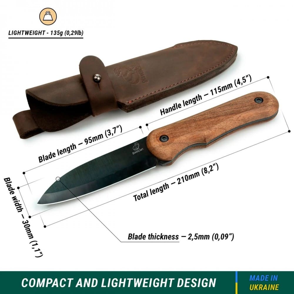 Faca Bushcraft Beavercraft Shadow BSH5 em Aço Carbono