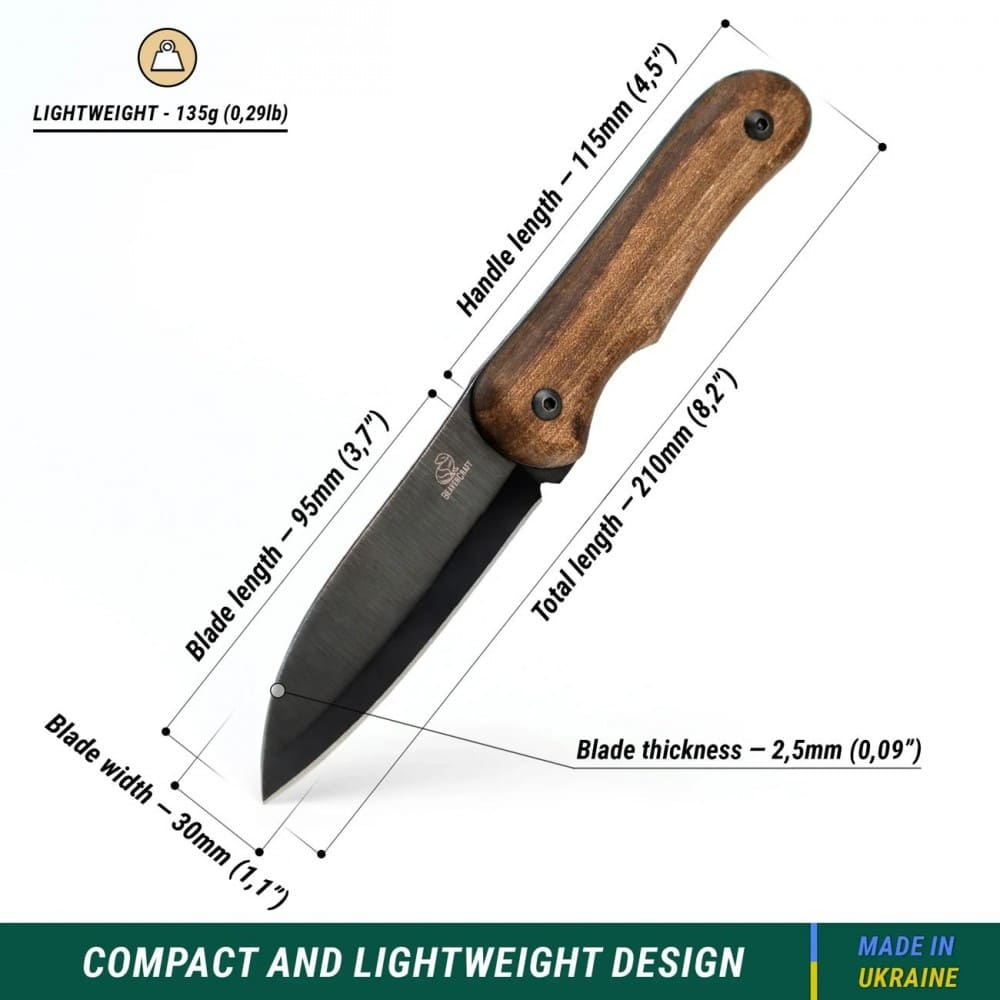 Faca Bushcraft Beavercraft Shadow BSH5 em Aço Carbono