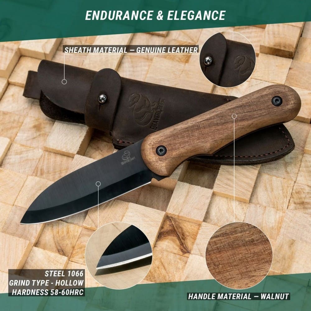 Faca Bushcraft Beavercraft Shadow BSH5 em Aço Carbono