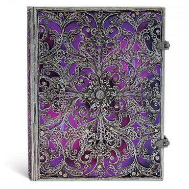 Paperblanks Silver Filigree Aubergine Ultra Capa Dura Pautado