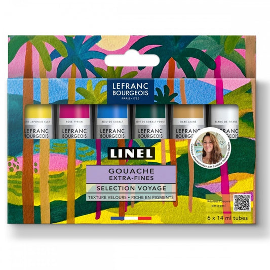 Estojo Tinta Guache LINEL Voyage Lefranc & Bourgeois 06 Cores 14ml