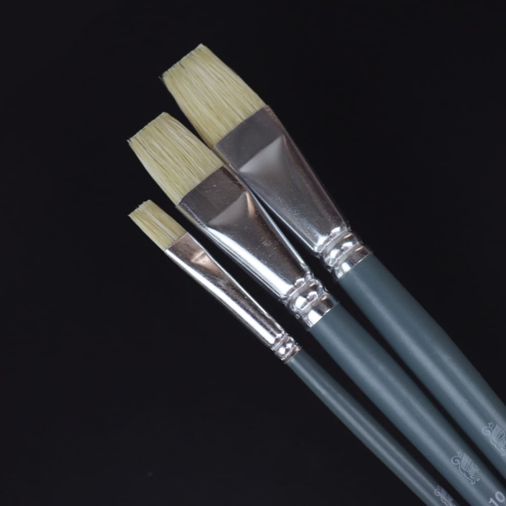 Kit Pincéis Winsor & Newton Foundation Chato Óleo 3 Unidades