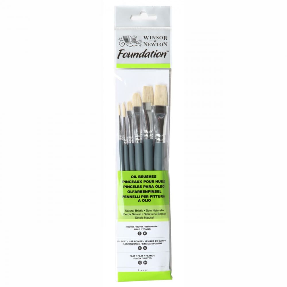 Kit Pincéis Winsor & Newton Foundation Sortidos Óleo 6 Unidades