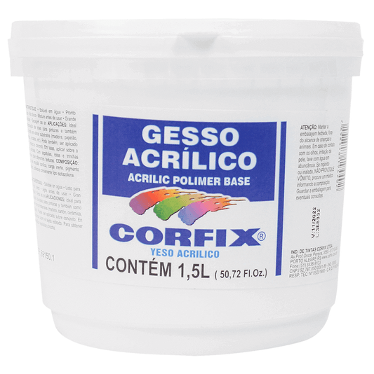 Gesso Acrílico Para Tela Corfix 1,5L
