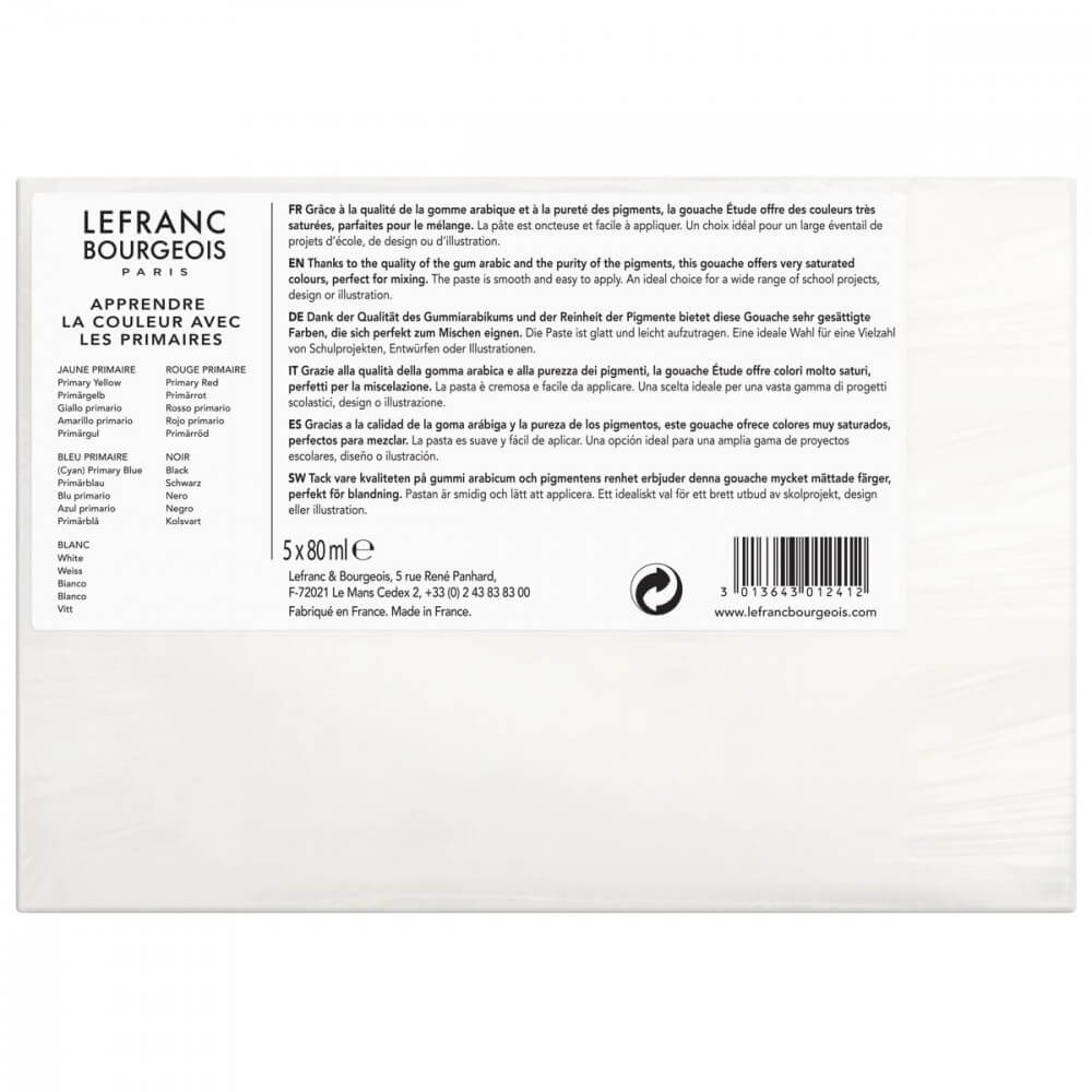 Estojo Tinta Guache Lefranc & Bourgeois Studuio 80ml 5 Cores