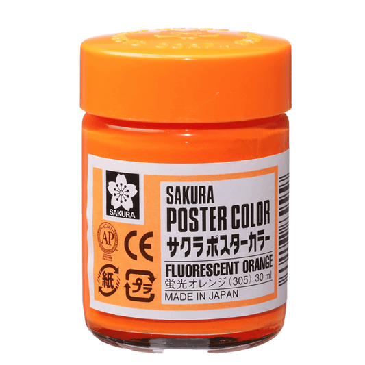 Tinta Guache Sakura Poster Color 30ml 305 Fluorescent Orange