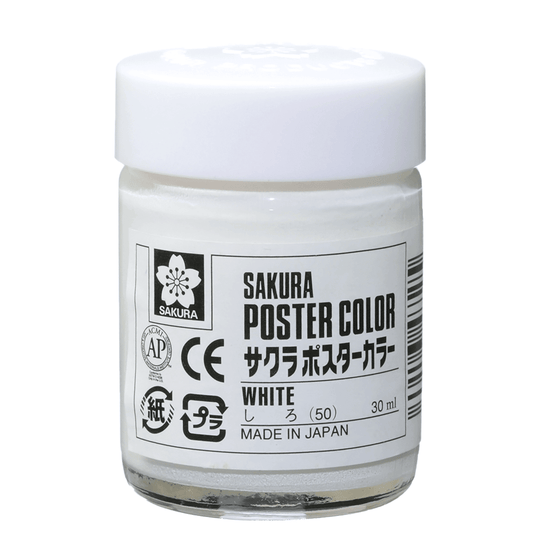 Tinta Guache Sakura Poster Color 30ml 50 White