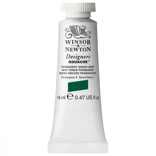 Tinta Guache Winsor & Newton Designers 14ml S2 482 Permanent Green Deep