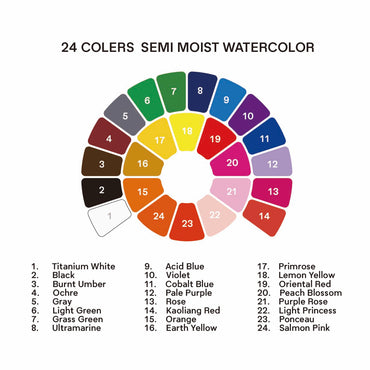 Aquarela Himi 24 Cores Úmidas