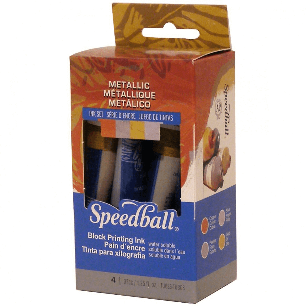 Tinta para xilogravura Speedball 4 cores metálicas 37ml