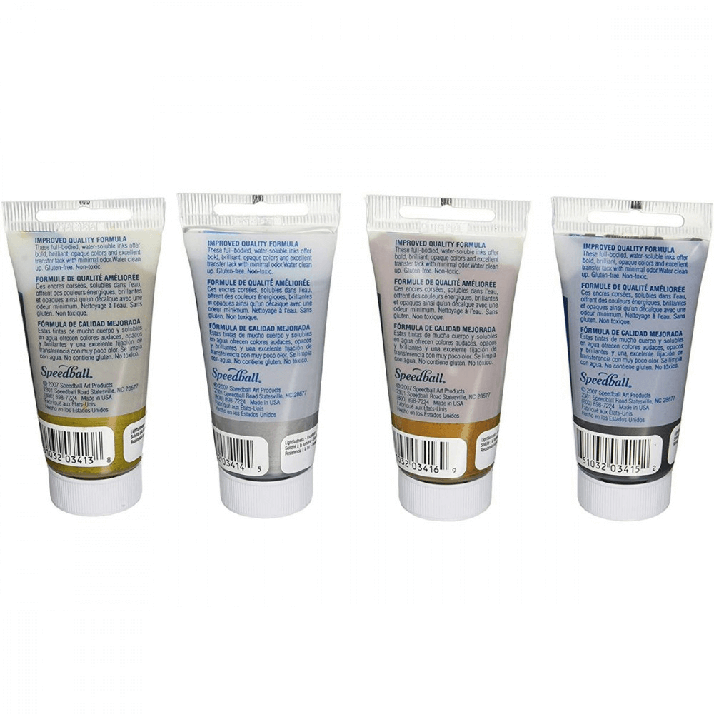 Tinta para xilogravura Speedball 4 cores metálicas 37ml
