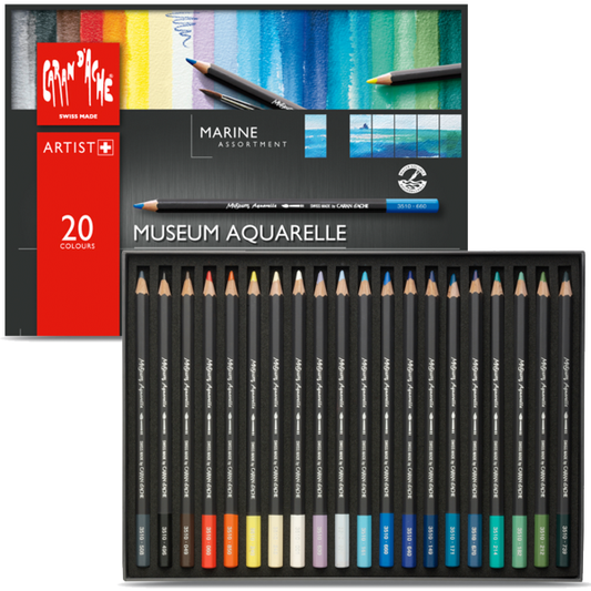 Lápis Aquarela Caran d'Ache Museum 20 Cores Marine