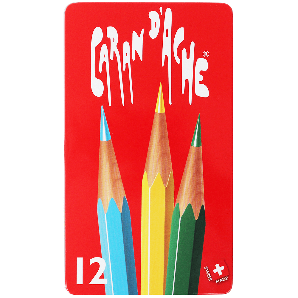 Lápis Aquarelável RED Caran D'Ache 12 Cores