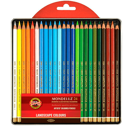 Lápis Aquarelável Mondeluz 24 Cores Paisagens