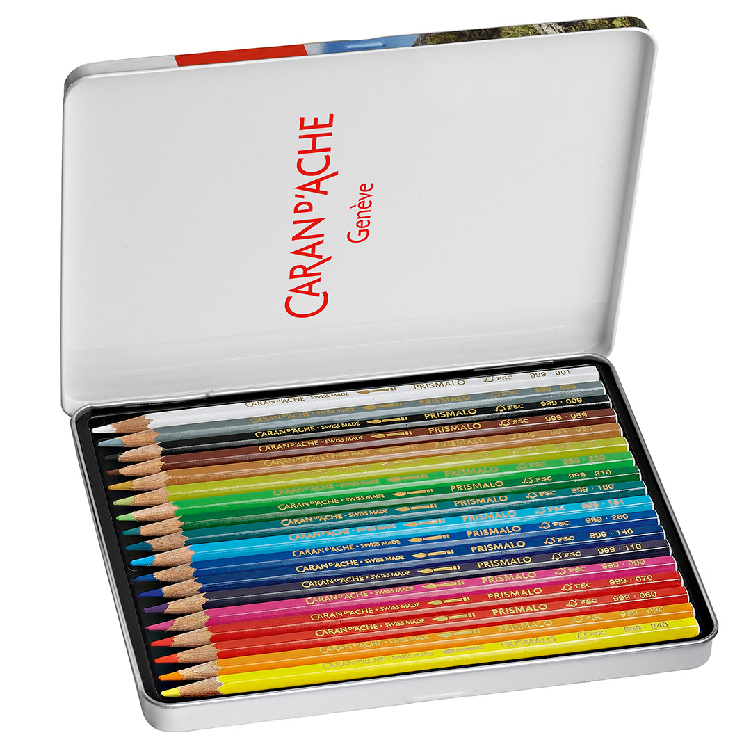 Lápis Aquarelado Caran D'Ache Prismalo 18 Cores