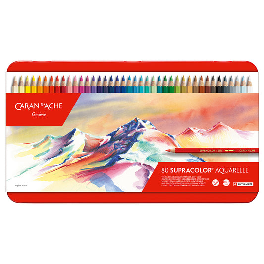 Lápis Aquarelável Supracolor Caran D'Ache 80 Cores