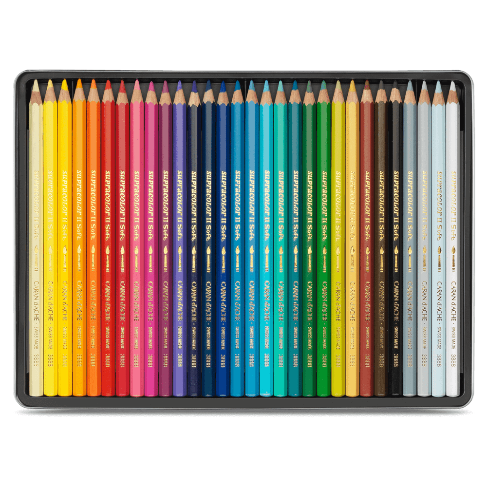Lápis Aquarelável Supracolor Caran D'Ache 30 Cores