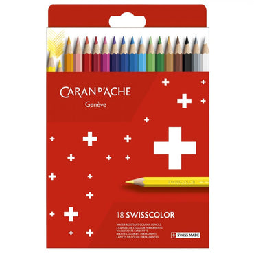Lápis de Cor Permanente Swisscolor Caran D'Ache 18 Core