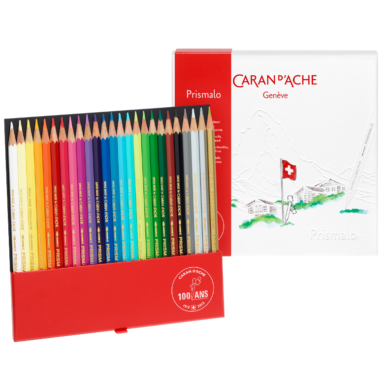 Lápis Aquarelado Caran D'Ache Prismalo 25 Cores Edição 100 Anos