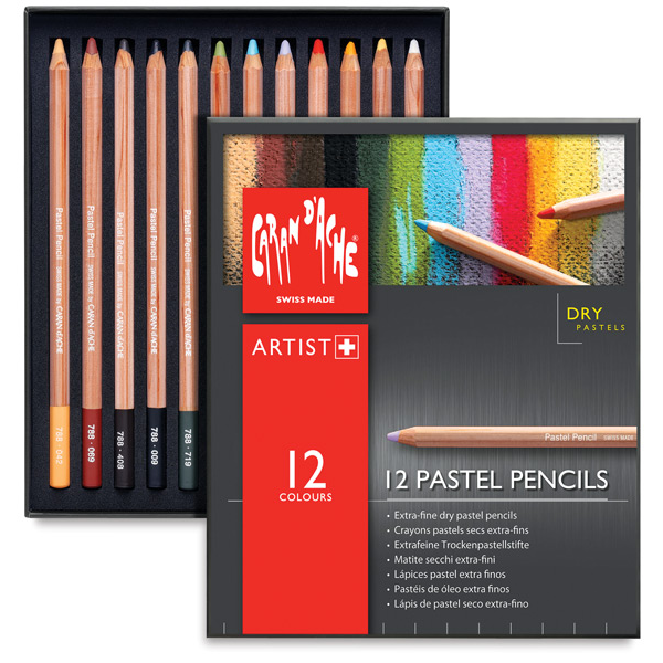 Lápis Pastel Seco Caran D'Ache 12 Cores