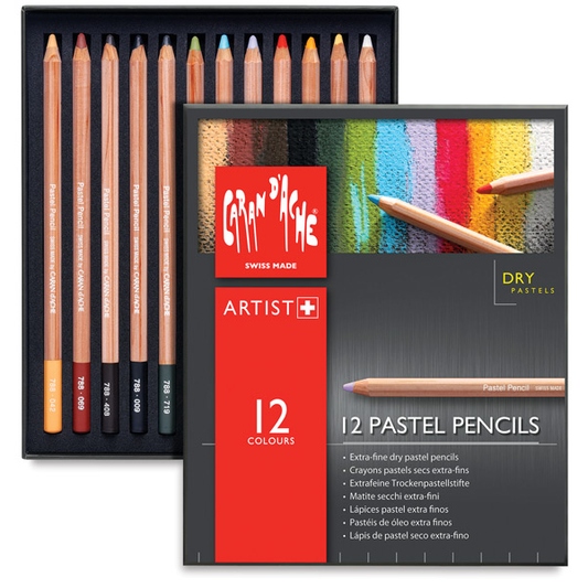 Lápis Pastel Seco Caran D'Ache 12 Cores