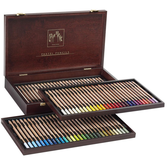Lápis Pastel Seco Caran D'Ache 84 Cores Estojo Madeira