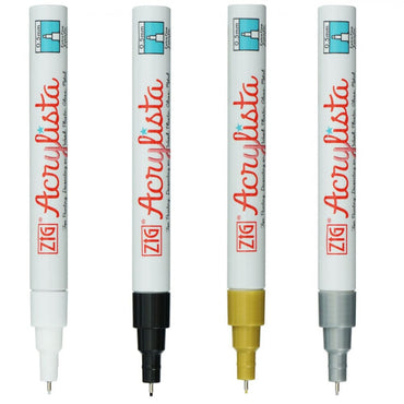 Marcador Artístico Zig Acrylista Kuretake 04 Cores PAC-10/4V