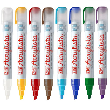 Marcador Artístico Zig Acrylista Kuretake 08 Basic Cores PAC-50/8VB