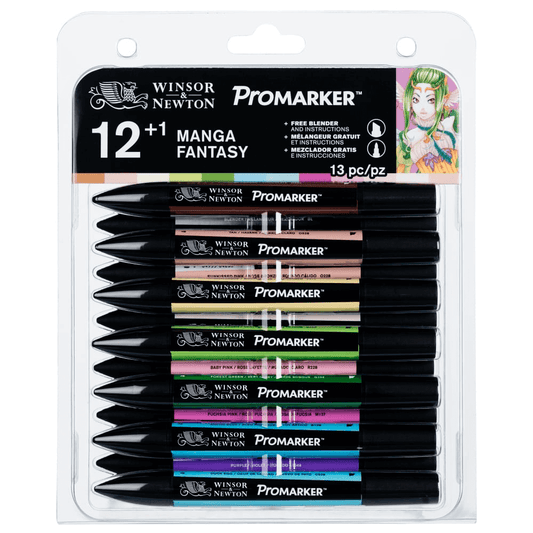 Marcador Promarker Manngá Fantasy 12 Cores + Blender Winsor & Newton