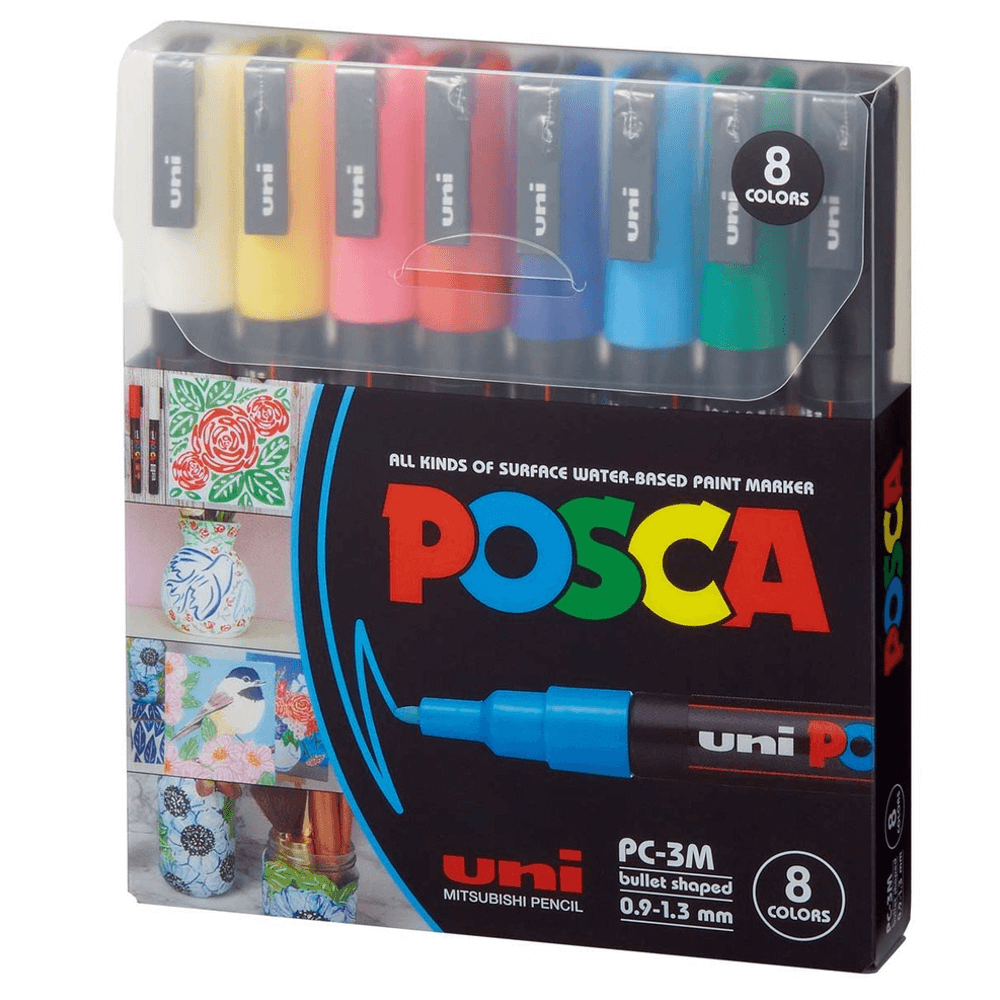 Estojo Marcador Posca Uni-Ball 8 Cores