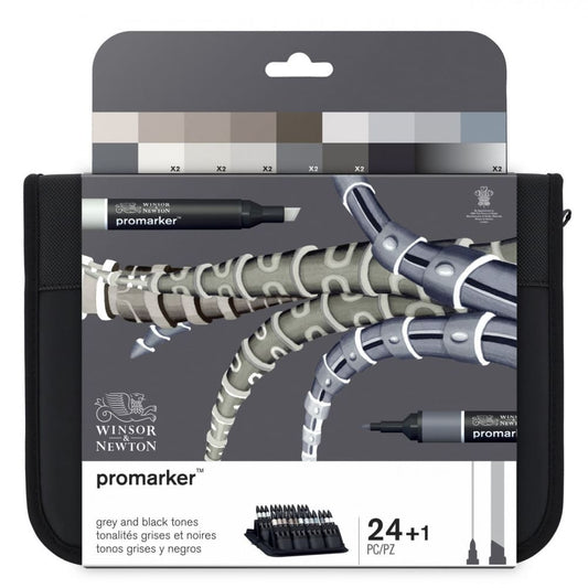 Marcador Promarker Designer 24 Tons de Cinza e Preto Winsor & Newton