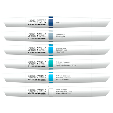 Marcador Pigment Marker Winsor & Newton Tons de Azul