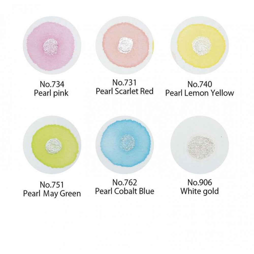 Aquarela Kuretake Gansai Tambi 06 Cores Pearl Colors