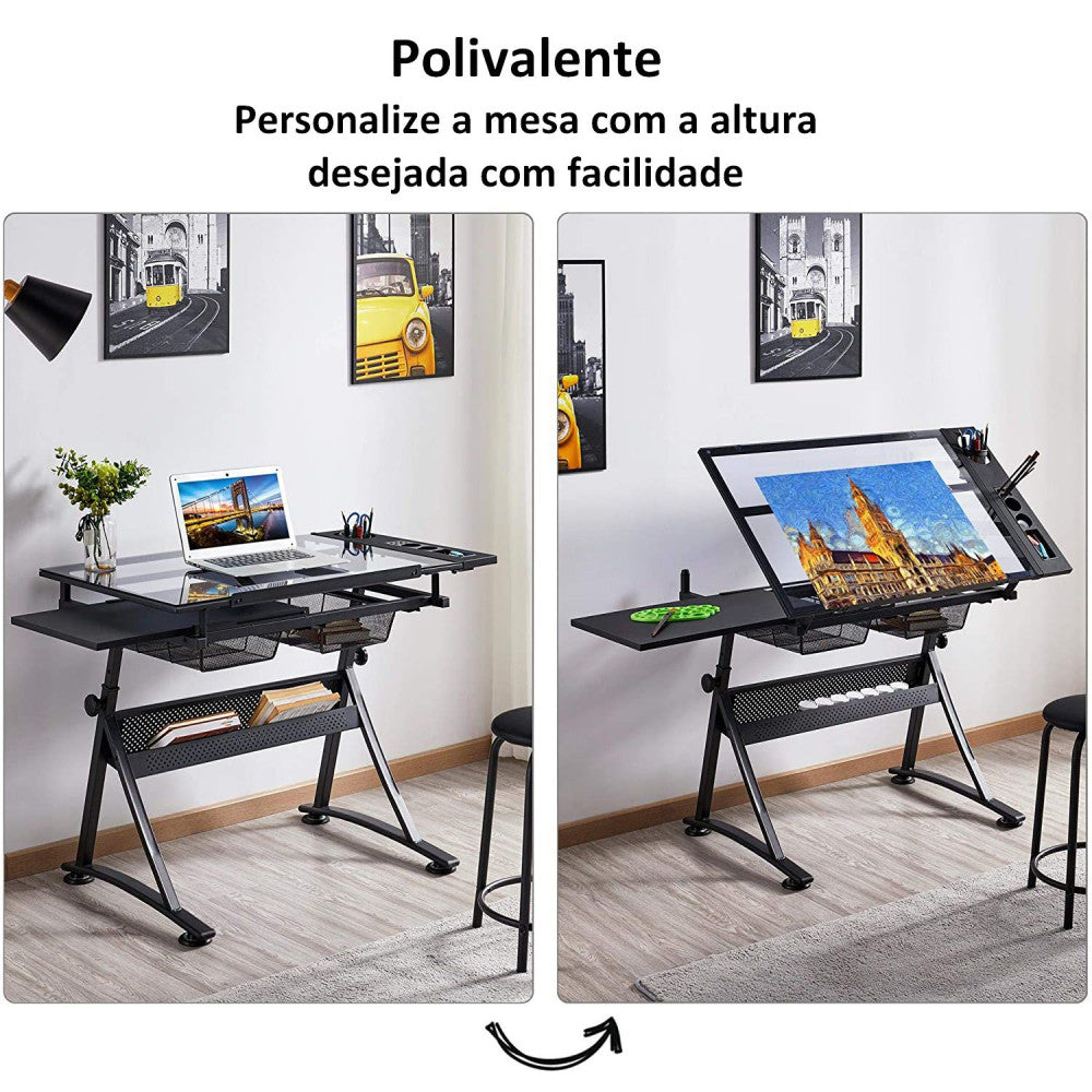 Mesa Para Desenho em Vidro Sinoart Board Glass