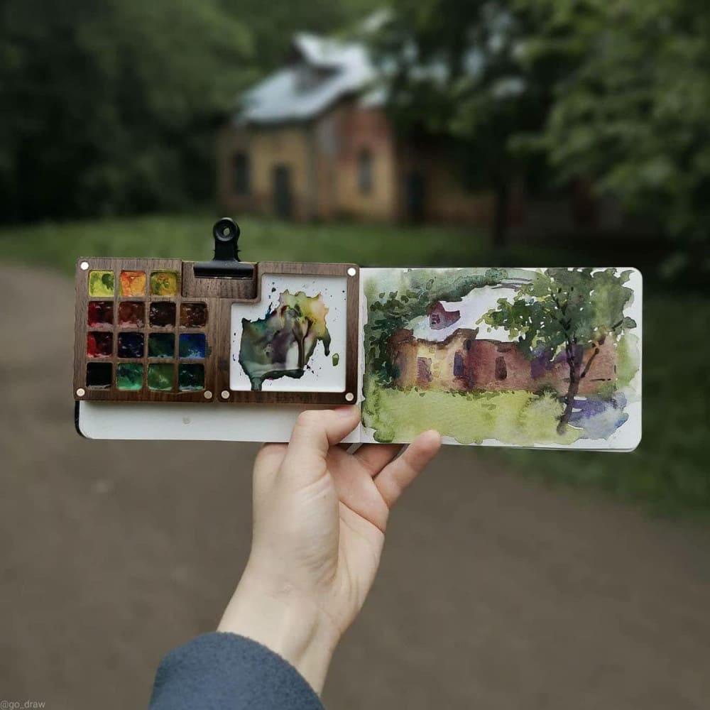 Mini Paleta De Madeira Portátil Para Viagem Sinoart