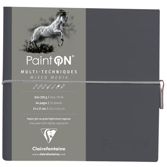 Bloco de Papel Cinza Paint On Clairefontaine Multi-Técnica 250g/m² 19x19cm