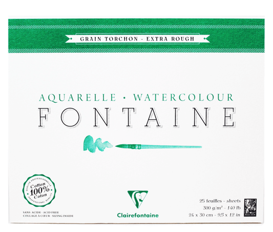 Papel Para Aquarela Fontaine Torchon 24x30cm 300g Clairefontaine