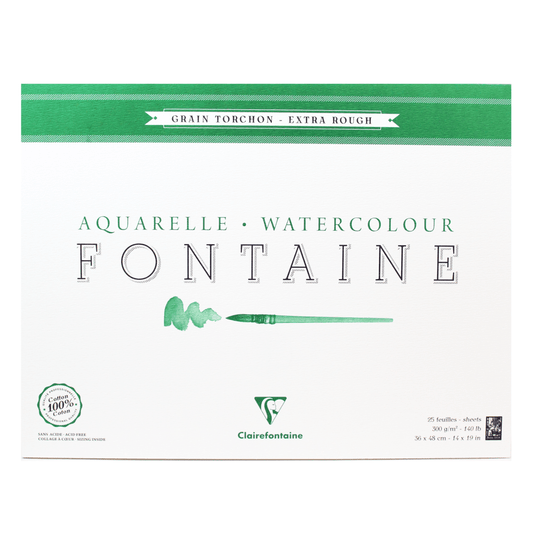 Papel Para Aquarela Fontaine Torchon 36x48cm 300g Clairefontaine