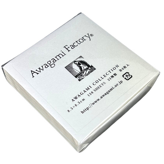 Bloco de Papel Japonês Tons de Branco Awagami 150 Folhas 8,5X8,5cm Mini