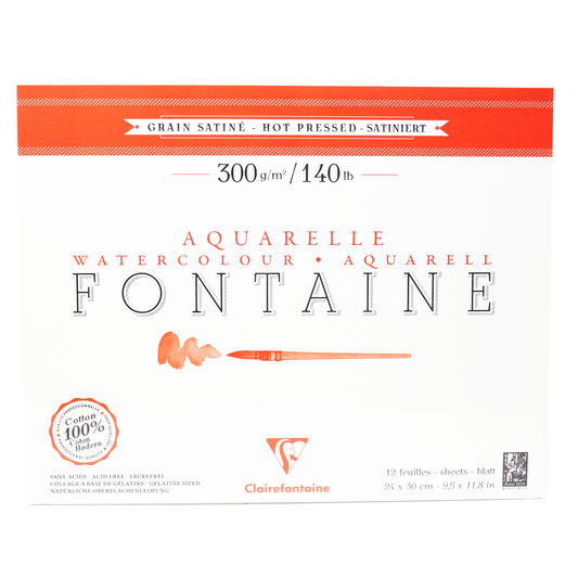 Papel Para Aquarela Fontaine 24x30cm 300g Clairefontaine