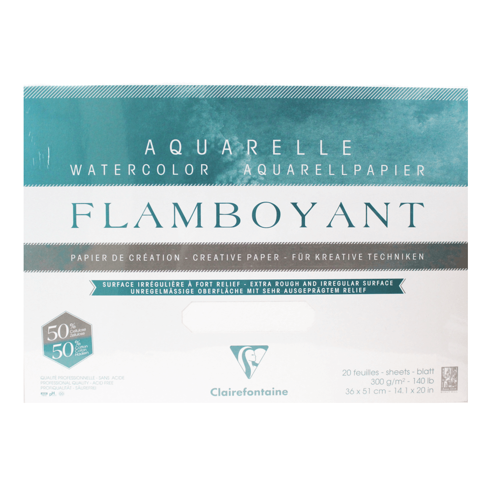 Papel Para Aquarela Flamboyant 36x51cm Clairefontaine