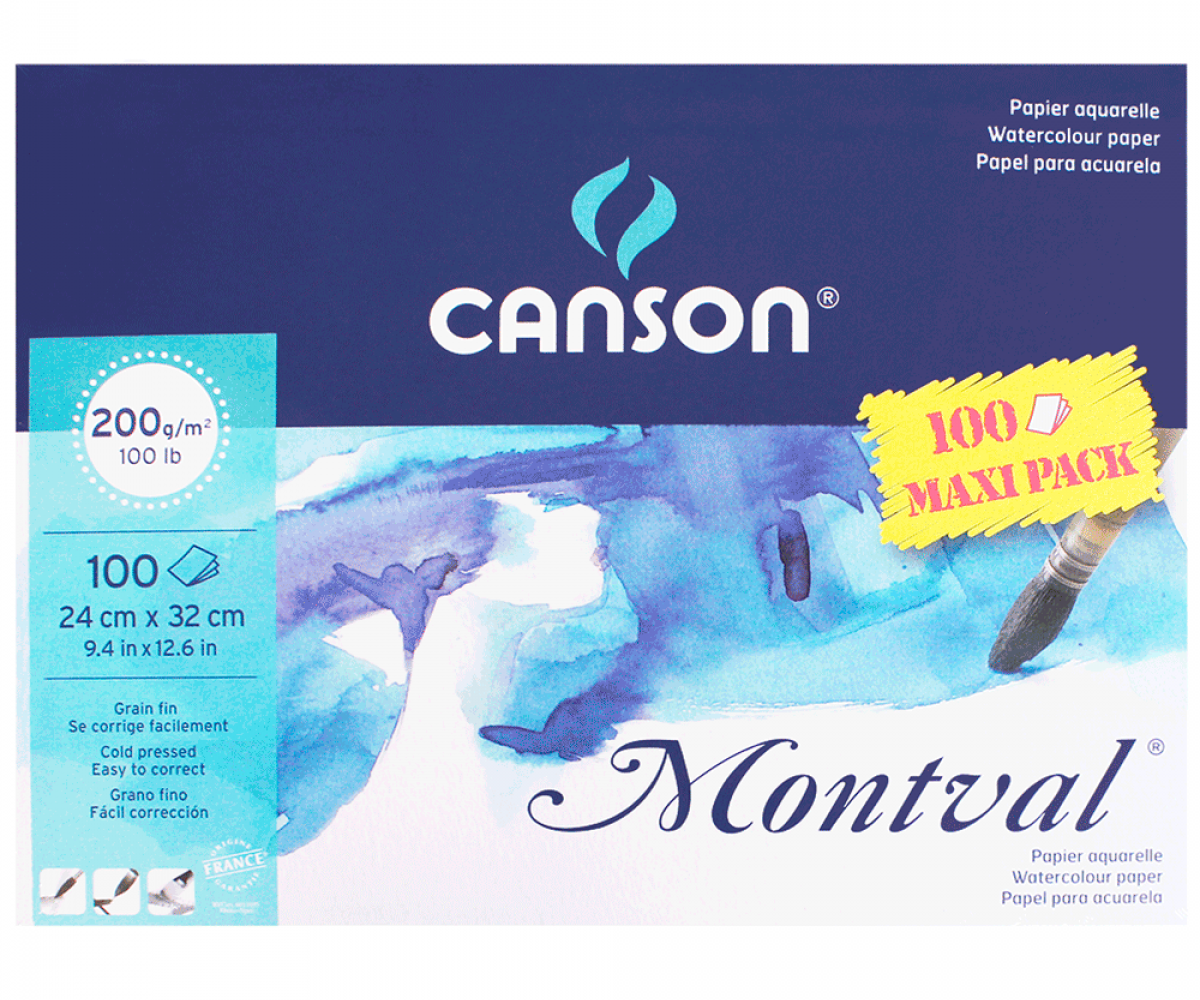 Bloco de Papel Para Aquarela Montval Max Pack Canson A4+ 200g/m²