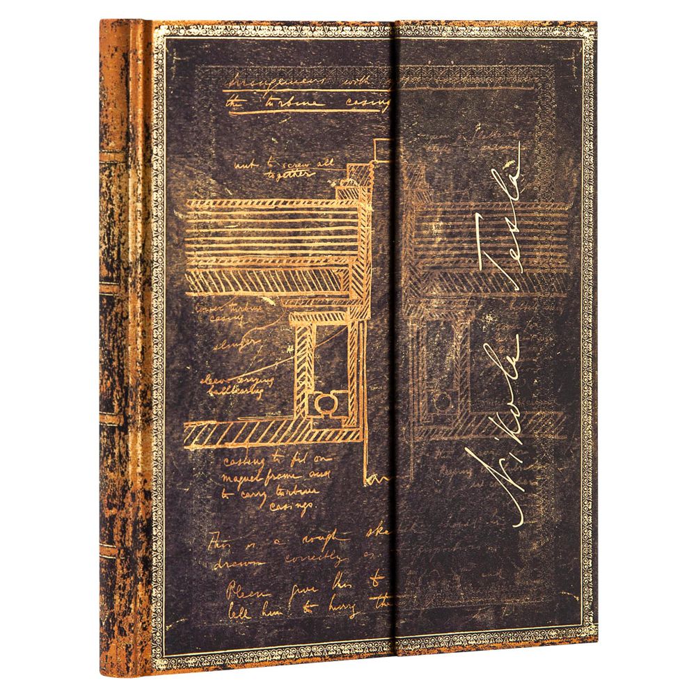 Paperblanks Tesla, Sketch of a Turbine Capa Dura Ultra Pautado