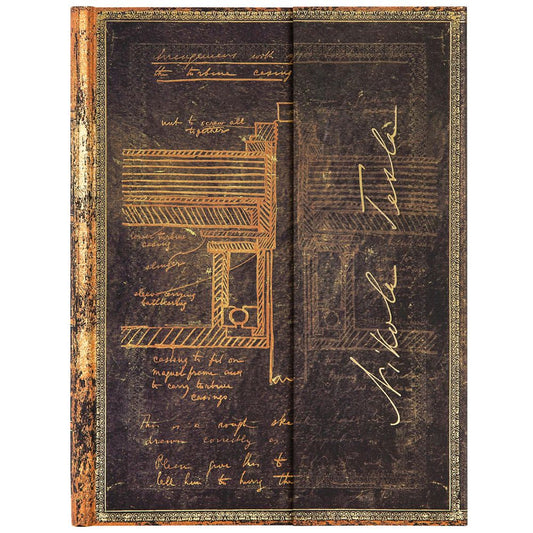 Paperblanks Tesla, Sketch of a Turbine Capa Dura Ultra Pautado