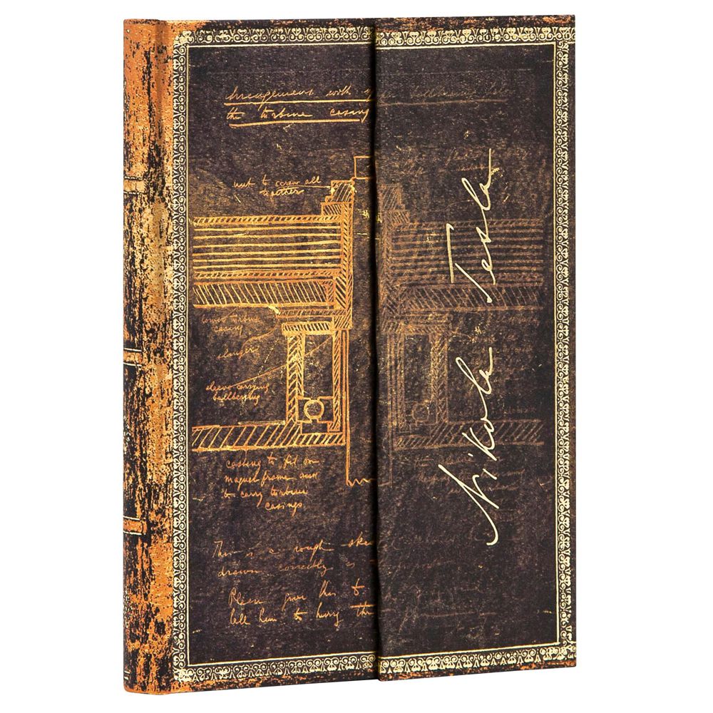 Paperblanks Tesla, Sketch of a Turbine Capa Dura Mini Pautado