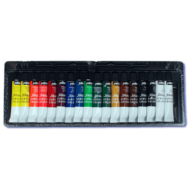 Estojo Tinta Acrílica Importada Pebeo 18 Cores
