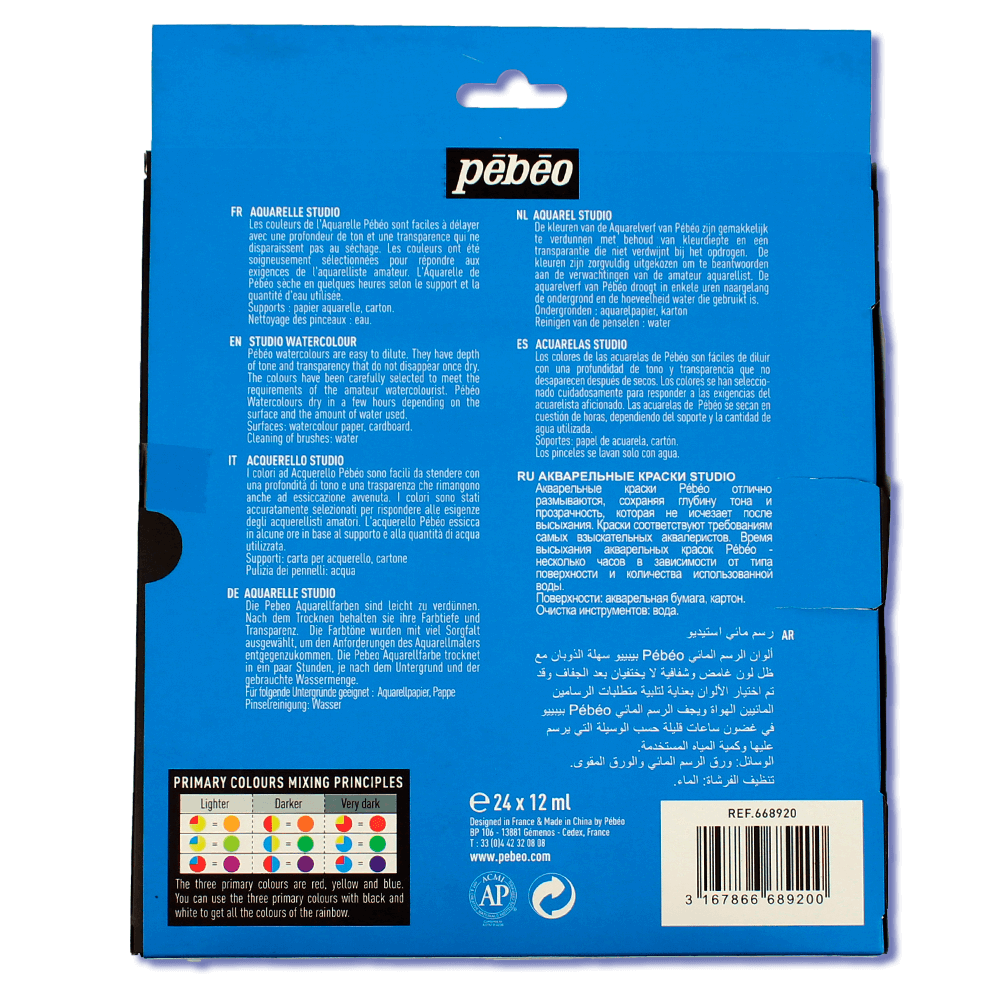 Estojo de Tinta Óleo Para Tela Pebeo 24 Cores 12ml